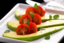 avocado and cherry tomato salad food photography